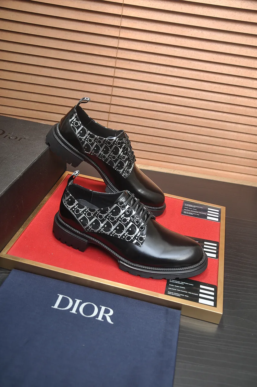 Men's shoes💰720💶【Dior】High-end goods Niuli Original order quality Dior —🆘.Dior original order purchasing, high-end leather shoes, fabric: imported from Italy open-edge beaded cowhide➕water-dyed cowhide/cowhide lining➕specially provided original outsole, fine workmanship, real-life shooting🎬size: 38-45 (45 customized)